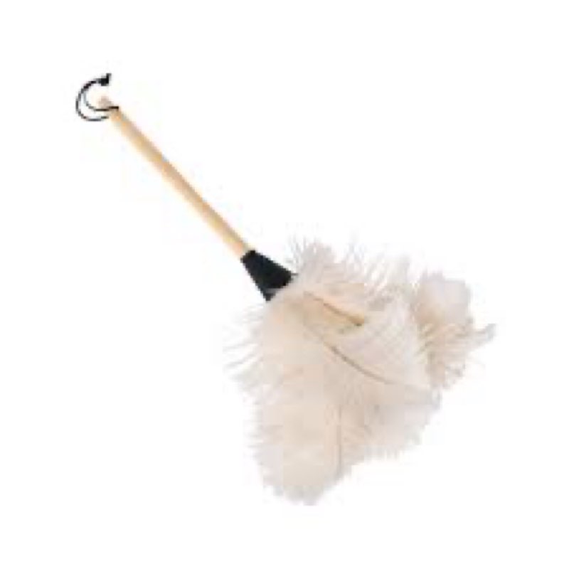 THARAHT 1PCS Ostrich Feather Duster Fluffy Natural with Wood Handle Reusable Washable for Cleaning K