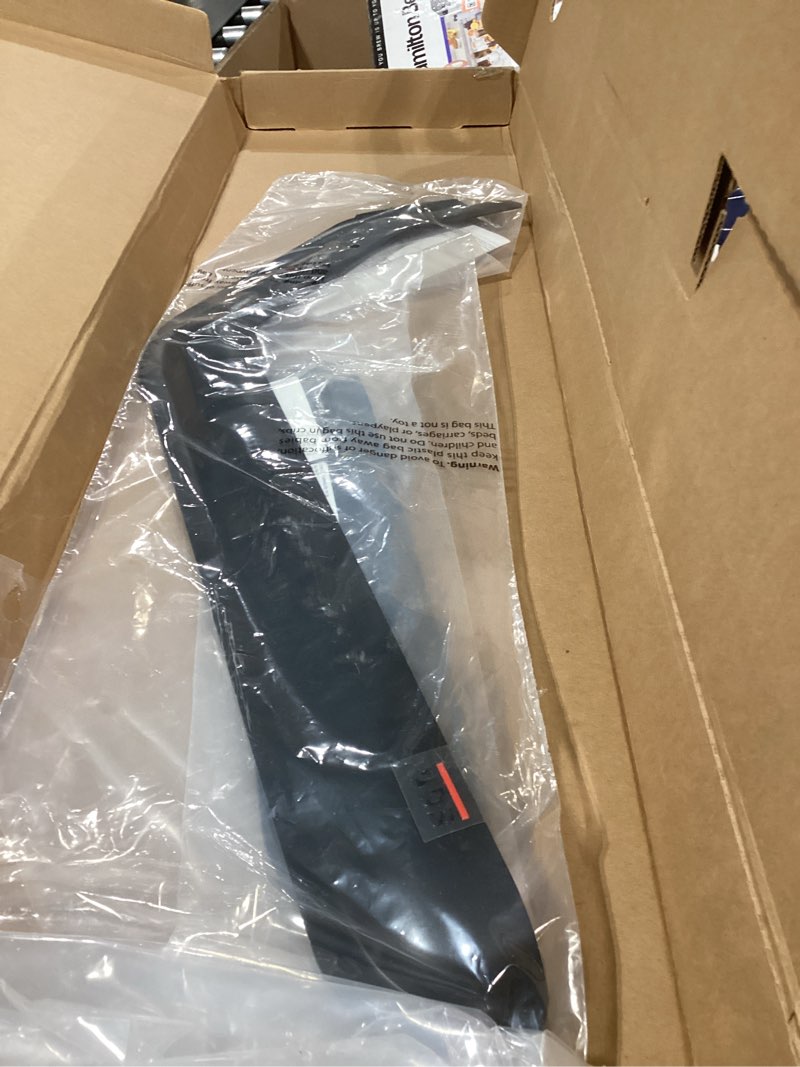 Condition photo showing New/Like New for egr 575255 in-channel window visors front and rear set, matte black finish, compatible with jeep gladiator, wrangler jl crew cab models
