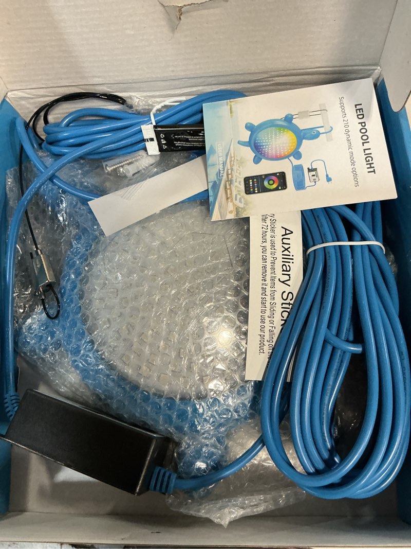 Condition photo showing New/Like New for priorare 22w underwater pool lights, 5v submersible pool light for above ground inground swimming pools with app control magnetic led pool lights rgb dimmable timer ip68 waterproof music sync 22w blue