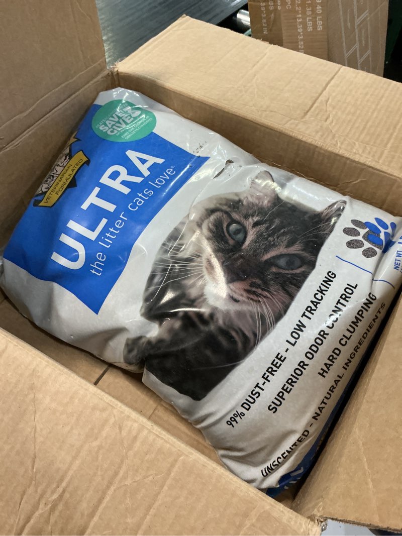 Condition photo showing As Is for dr. elsey's ultra unscented clumping clay cat litter 40 lb. bag