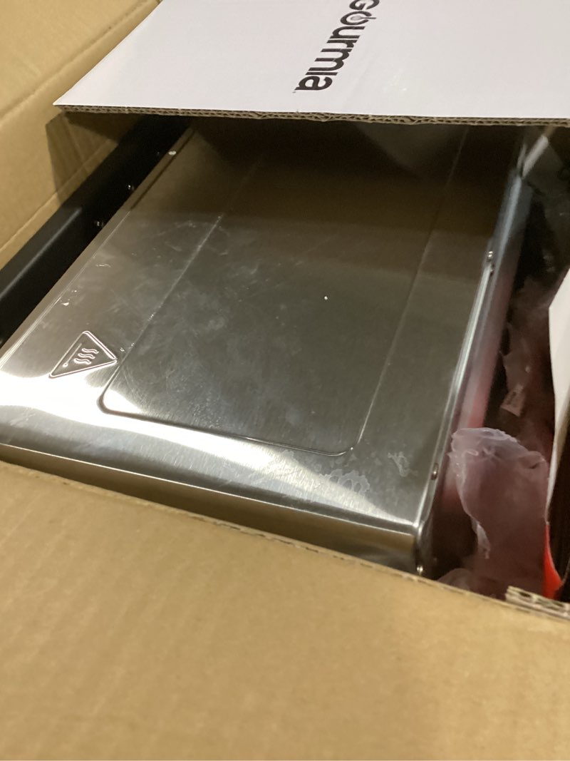 Condition photo showing Good Condition for Gourmia Toaster Oven Digital Air Fryer - Convection Mode with 4 Slice Capacity, 3 Rack Positions, 12 Presets, Toast, Bagel, Bake, Roast, Broil, Dehydrate, Popcorn, Fits 9" Pizza, Stainless Steel Large Silver