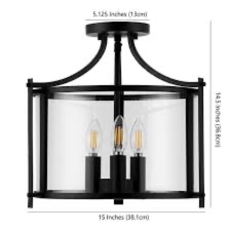 Firoza 3-Light 15" Semi Flush Mount