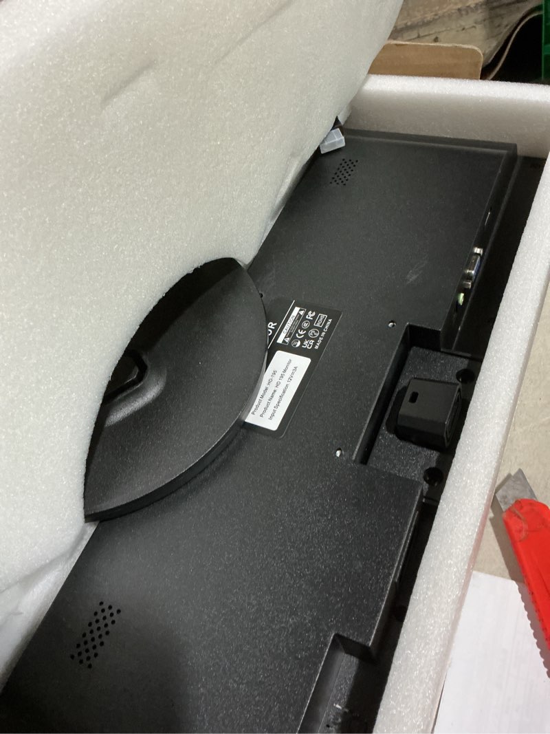 Condition photo showing As Is for 19.5 inch pc monitor 1600x900, dual built-in speakers, 5ms, computer screen low-blue light 60hz led monitors, hdmi, vga, 75x75mm vesa business display, black