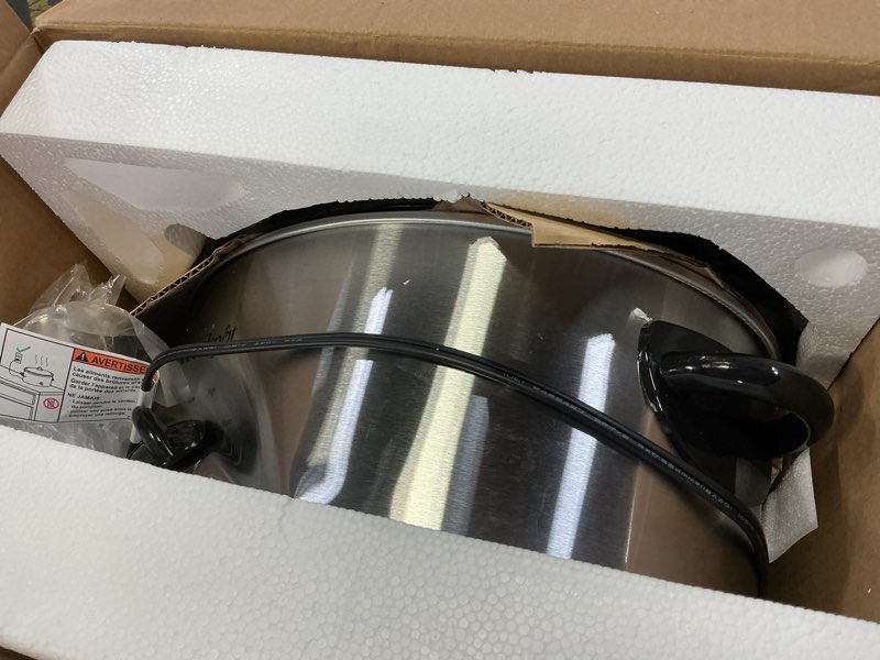 Condition photo showing As Is for Crock-Pot 7qt Manual Slow Cooker - Stainless Steel