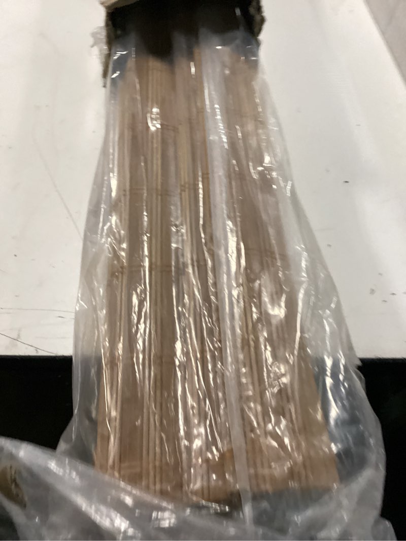 Condition photo showing Good Condition for lazblinds no tools no drill cordless bamboo roman shades, light filtering window treatment, roll up bamboo blinds for window 39'' w x 64'' h, squirrel squirrel 39'' w x 64'' h