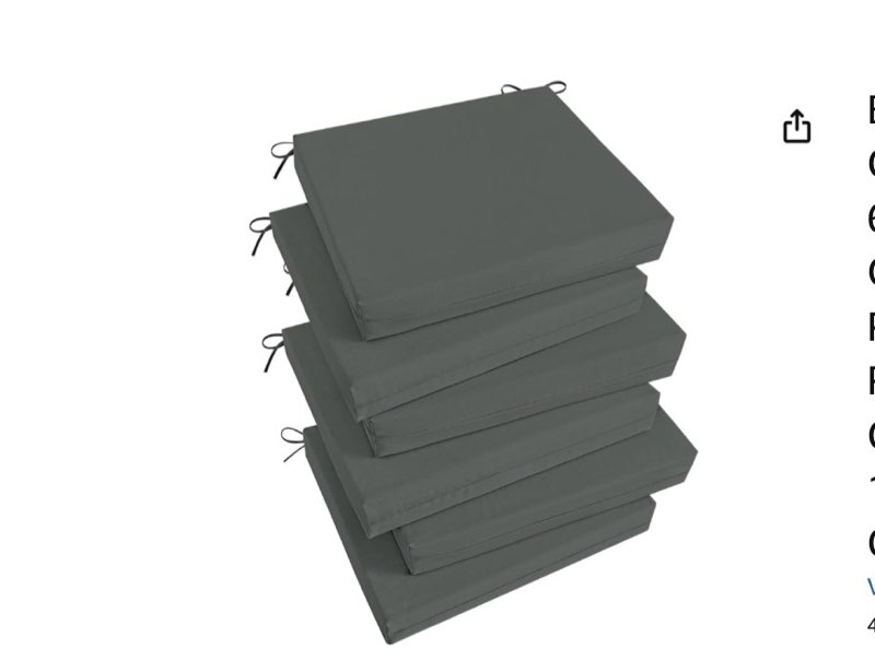 basic beyond outdoor chair cushions set of 6, square corner outdoor cushions for patio furniture, wa