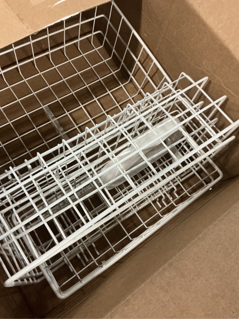 Condition photo showing As Is for incly 4 pack pegboard baskets bins set, 4 size square style metal white wire basket for any peg board organizing tools, pegboard accessories for workbench garage wall storage attachments