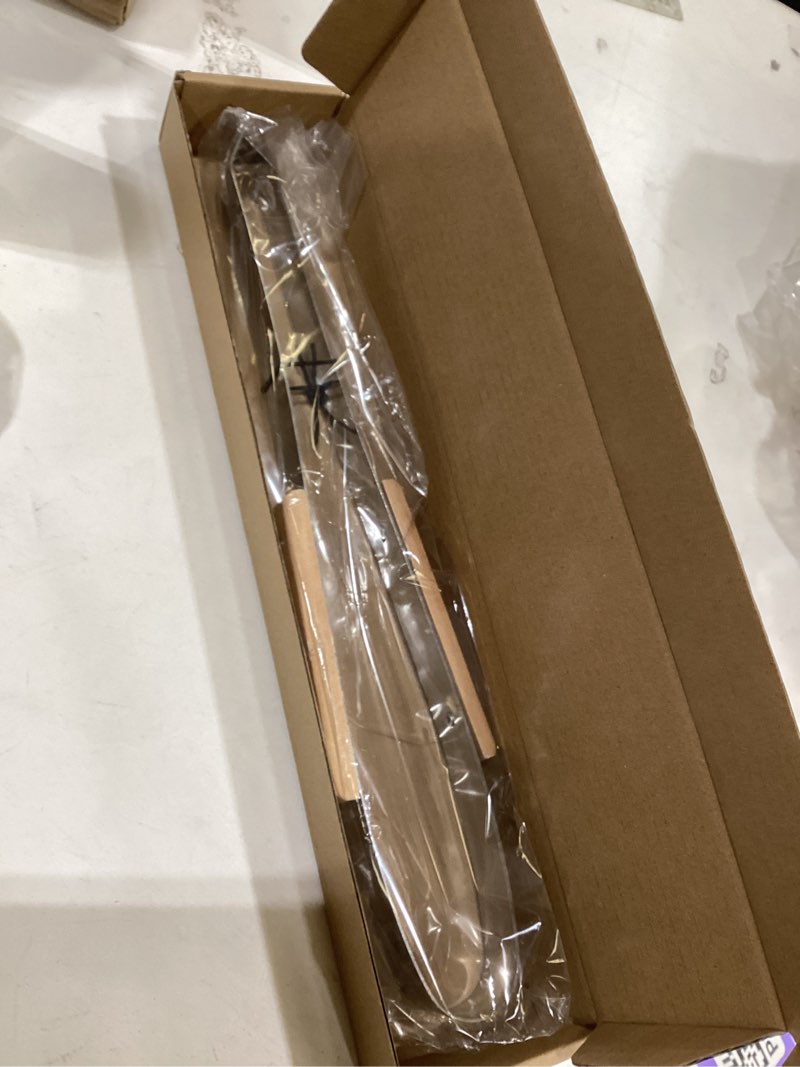 Condition photo showing New/Like New for 13.5” Stainless Steel Serving Tongs with Natural Wood Handle – Elegant Design for Ice, BBQ, Salad & Buffet – Durable, Rust-Resistant Kitchen Tongs