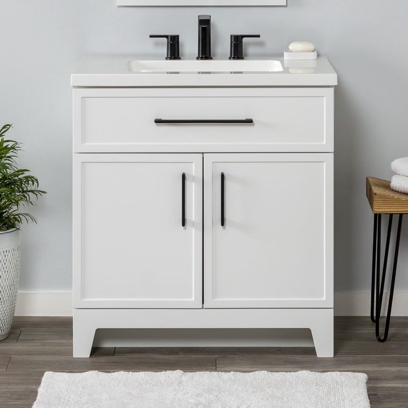 style selections potter 30-in true white single vanity 