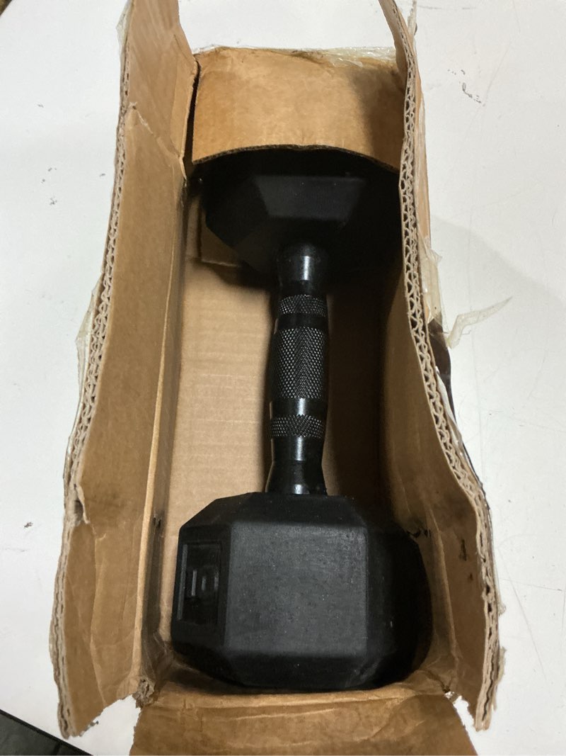 Condition photo showing Good Condition for cap barbell coated hex dumbbell weight - single | 10-120 lbs | multiple options black handle 10 lb