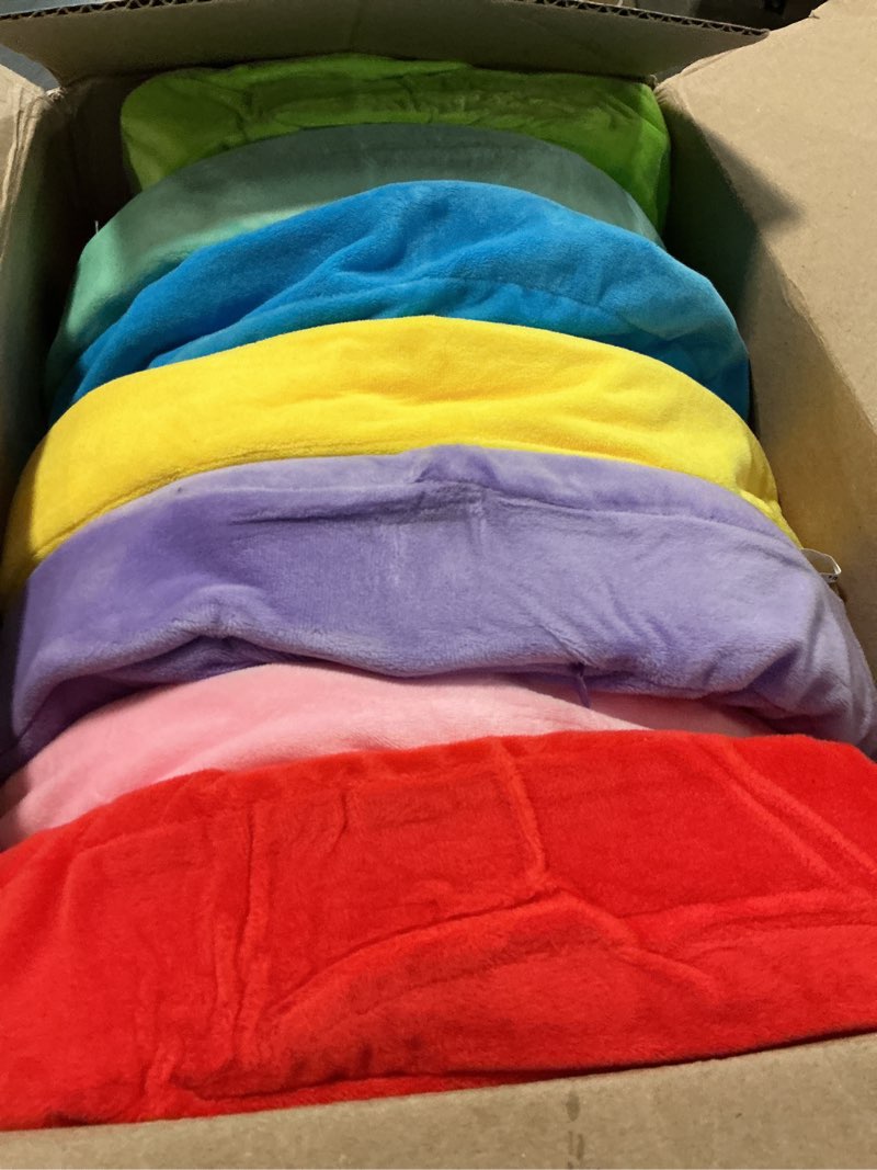Condition photo showing Good Condition for glikceil round 8 pcs floor pillow cushions for kids 15'' soft flexible seating on floor cushions chair seats for reading corner playroom daycare preschool kindergarten classroom elementary