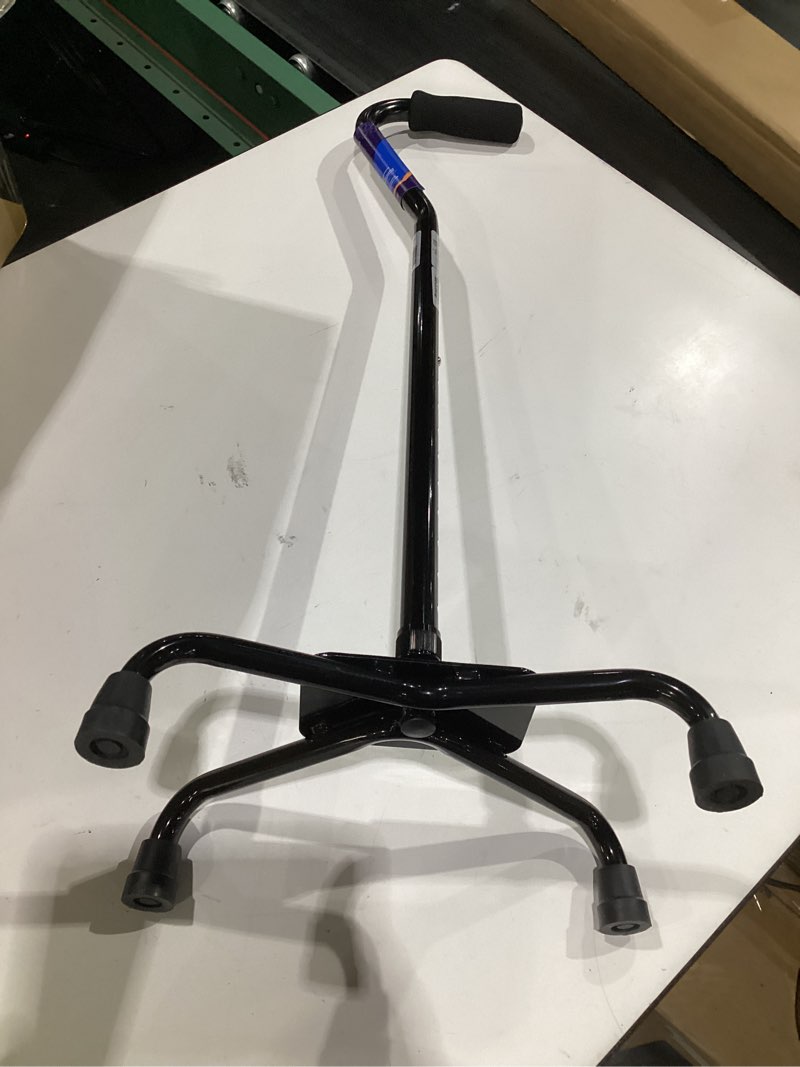 Condition photo showing Good Condition for Medline Aluminum Quad Cane with Large Base for Balance, Knee Injuries, Leg Surgery Recovery & Mobility, Portable, Lightweight Walking Aid for Seniors & Adults