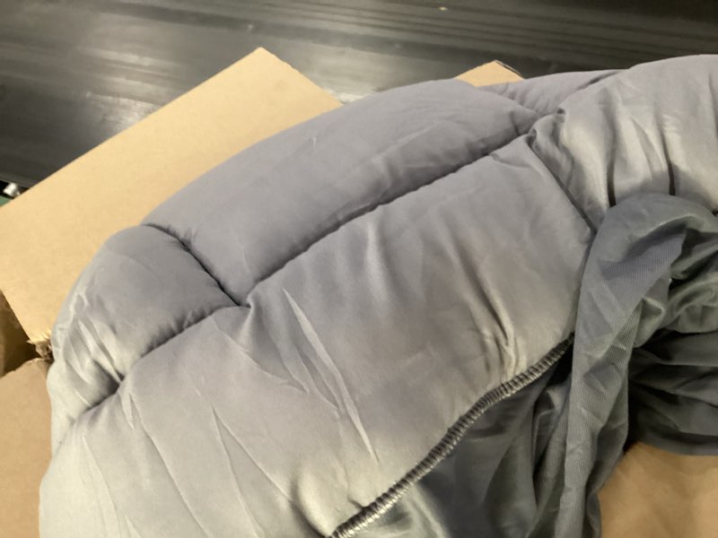 Condition photo showing As Is for quilted fitted mattress pad – soft down alternative pillow top mattress topper, cooling breathable mattress cover, machine washable deep pocket mattress protector, gre