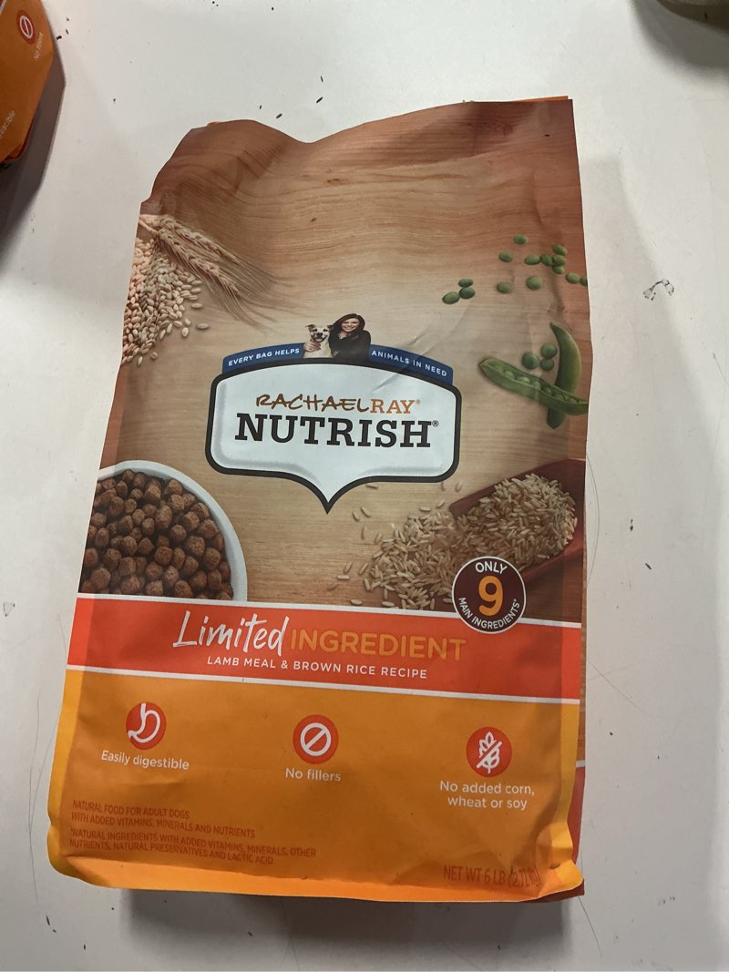 Condition photo showing New/Like New for Rachael Ray Nutrish Limited Ingredient Diet Lamb Meal & Brown Rice Recipe, Lamb Meal & Rice, 6.00 Pound (Pack of 1) (Packaging Design May Vary) Lamb Meal & Brown Rice 6 Pound (Pack of 1)