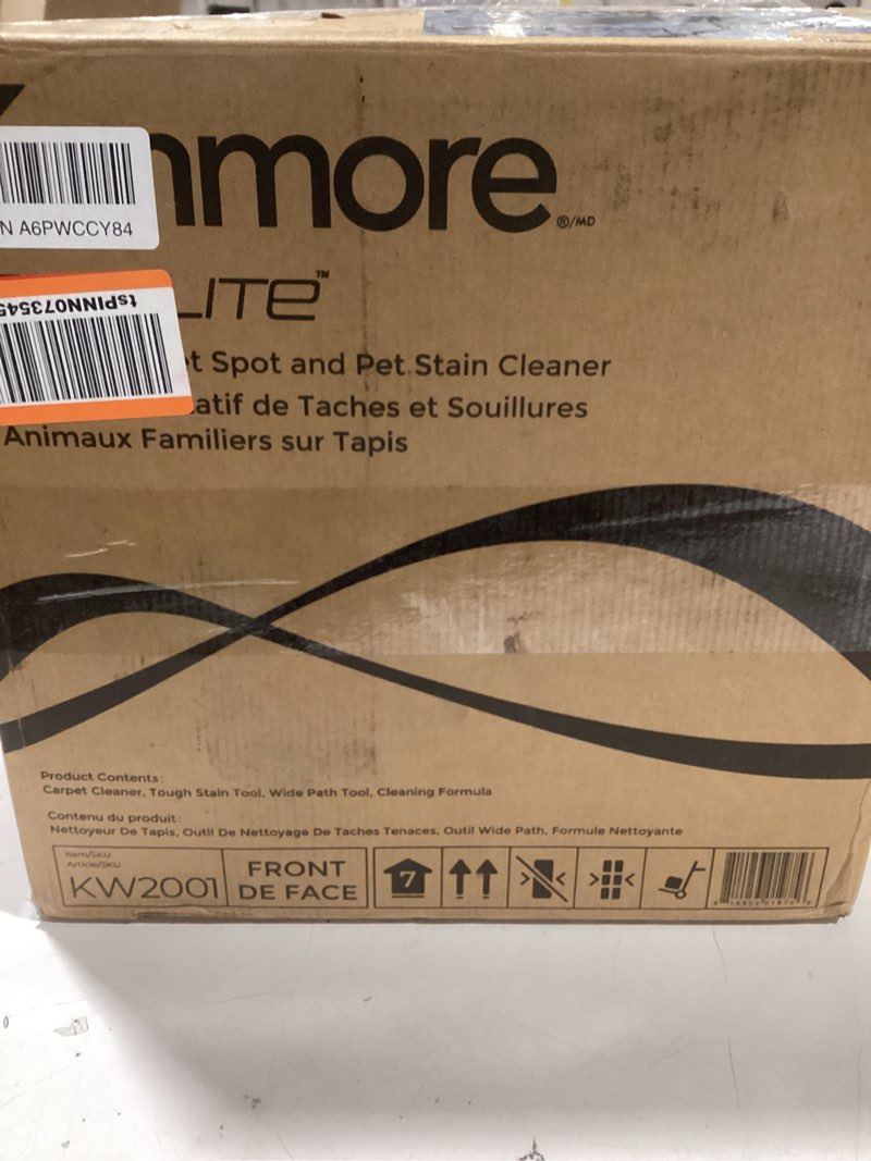 Condition photo showing Good Condition for Kenmore KW2001 SpotLite Portable Carpet Spot Cleaner & Pet Stain Remover, 17Kpa Powerful Suction with Versatile Tools for Upholstery, Couches, Car and Auto Detailer, Gray