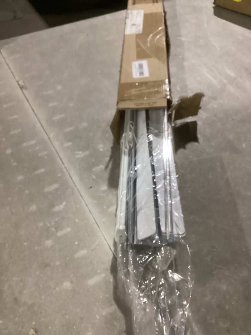 Condition photo showing As Is for aluminum mini blinds for windows cordless horizontal window shades for light adjustment, metal venetian blinds waterproof for bedroom, bathroom, 28" w x 64" h, white white 28"w x 64"h