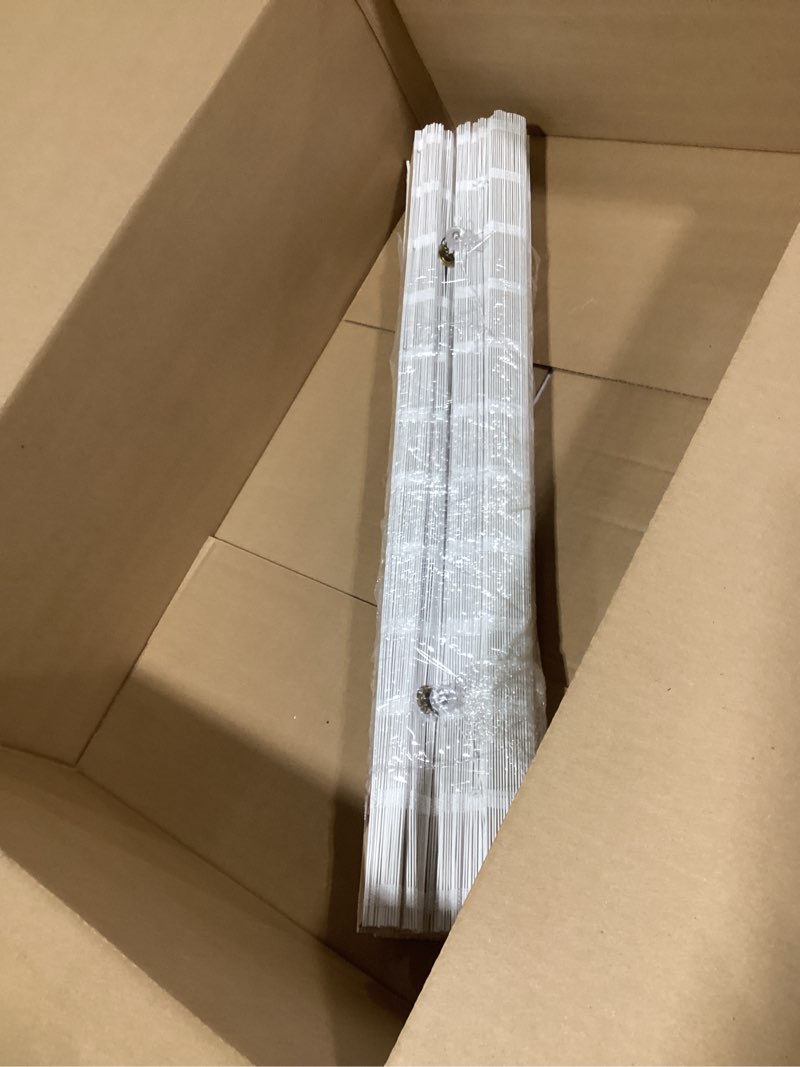 Condition photo showing Good Condition for Sunbox Cordless Bamboo Roman Shade Blind, Woven Wood Roman Shades, Light Filtering Natural Bamboo Shades for Windows, French Doors, 30" W x 64" H, Pearly White 30"W x 64"H Pearly White