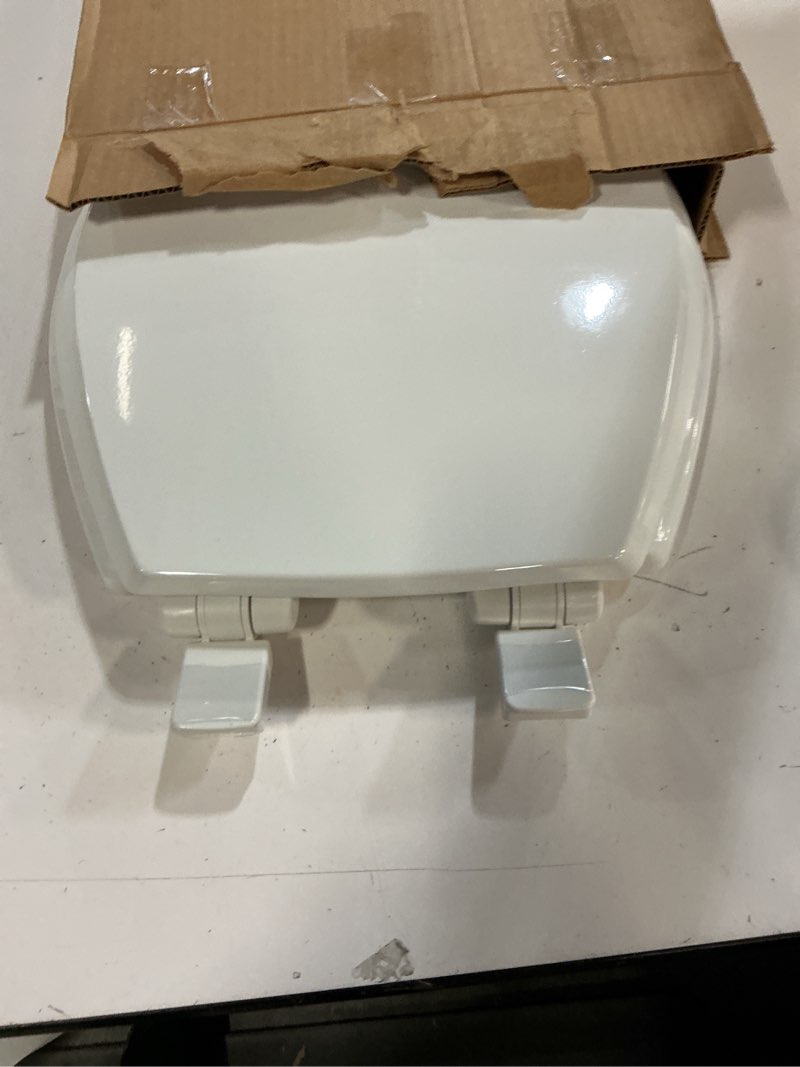 Condition photo showing Good Condition for mayfair cassel slow close toilet seat, easy clean, non slip premium wood seat, easy install, made in usa, round, white round 1 - toilet seat