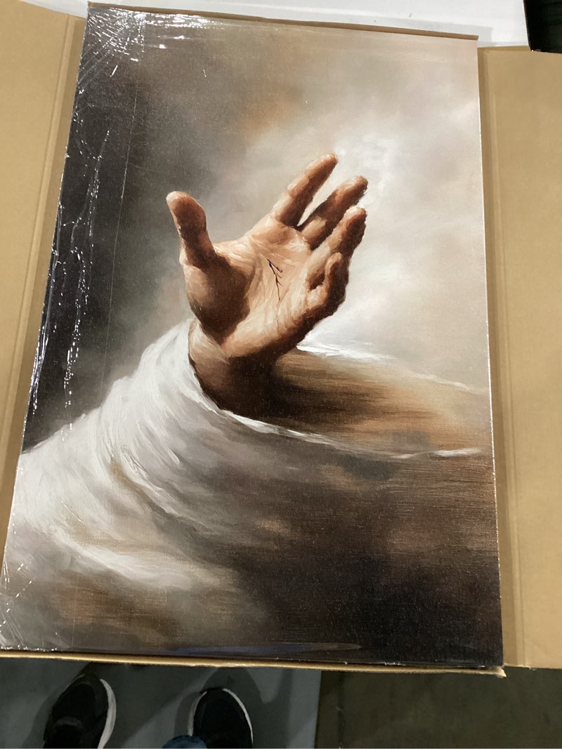 framed jesus canvas wall art jesus nail marks hands wall decor picture christian poster painting dec
