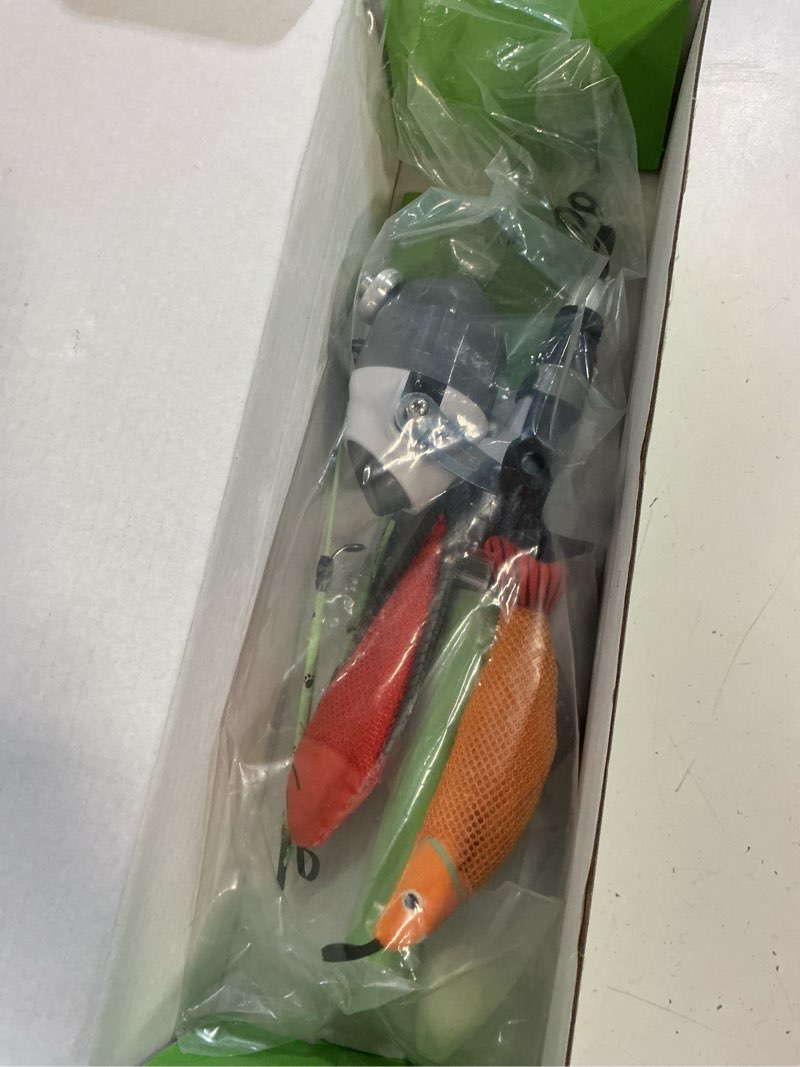 Condition photo showing Good Condition for meowy cat wand toy – cat fishing pole toy with reel the cat fish fishing rod, telescopic fiberglass interactive teaser wand for indoor cats with catnip dental mesh attachments