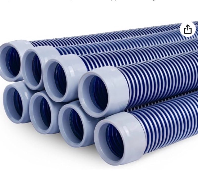poolwhale professional swimming pool vacuum cleaner hose -1.5” 8 piece hoses, perfect pool vacuum extension/replacement - compatible with all major automatic swimming pool cleaners