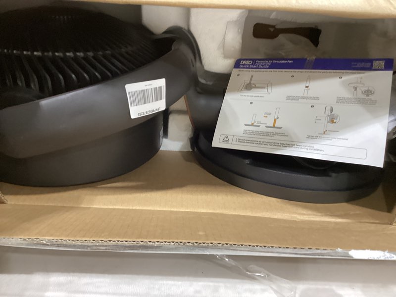 Condition photo showing New/Like New for Dreo Fan for Bedroom, 120° Oscillating Standing Fans, Quiet Floor Fan with DC Motor, 100ft Pedestal Fans for Room, 9 Speeds, 4 modes, 20dB, 120° Manual Vertical, 37-42" Adjustable Height, 9H Timer Grey