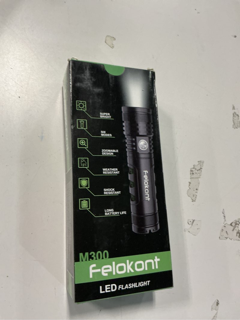 Condition photo showing New/Like New for LED Rechargeable Flashlights 1600 High Lumens, 36 Hour Long Runtime, M300 Fast Charging Version Charges Type-C, Zoomable, 6 Modes, All-weather Waterproof Flashlight for Home Emergency Camping Red