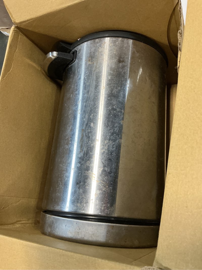 Condition photo showing As Is for simplehuman 4.5 Liter / 1.2 Gallon Round Bathroom Step Trash Can, Brushed Stainless Steel Brushed 4.5 Liter / 1.2 Gallon