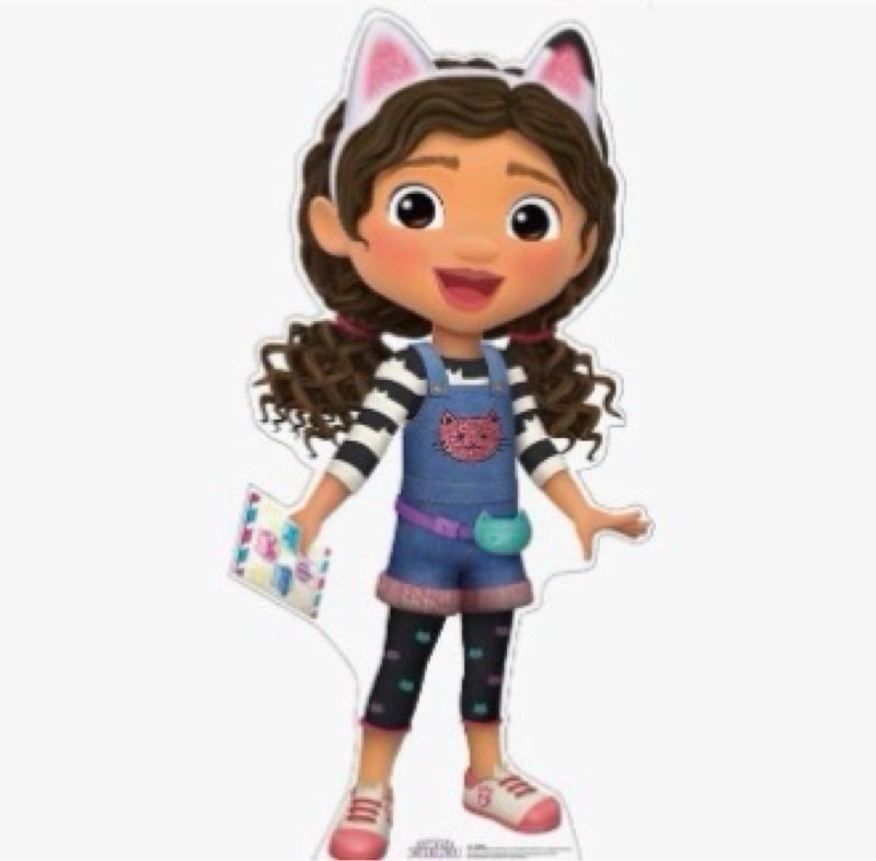cardboard people gabby, mercat, pandy paws, kitty fairy, cakery cat group cardboard cutout standup -