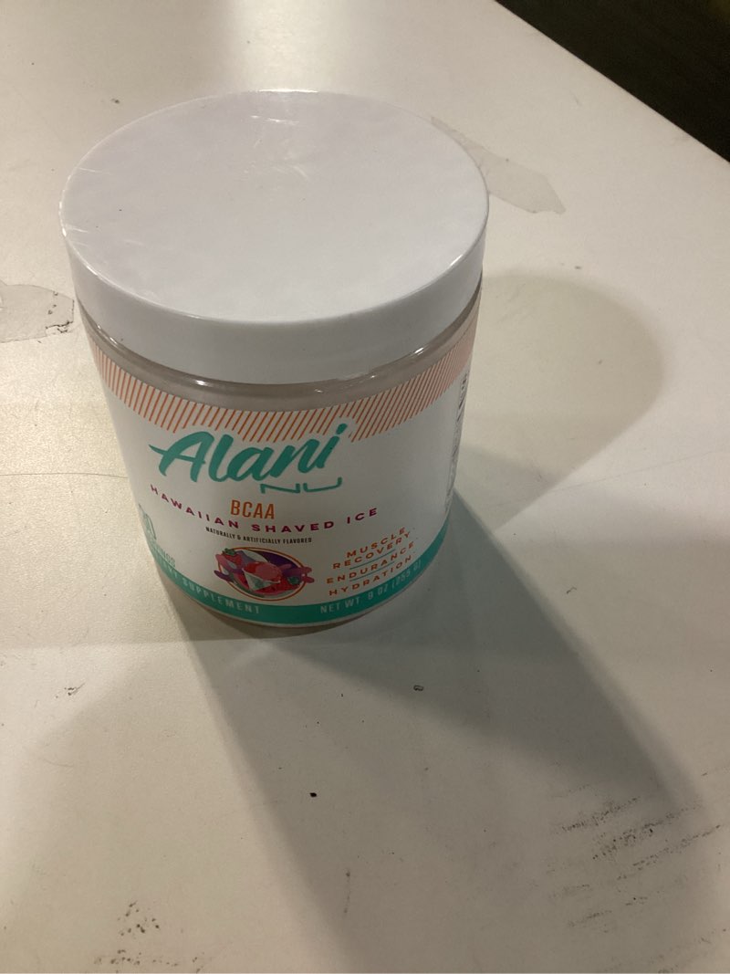 Condition photo showing New/Like New for ( best by 10/2027 ) Alani Nu BCAA Hawaiian Shaved ICE | Branch Chain Essential Amino Acids | 2:1:1 Formula | Supplement Powder | Muscle Recovery Vitamins for Post-Workout | 30 Servings