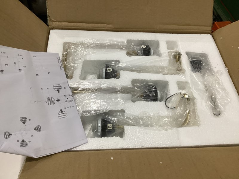Condition photo showing Good Condition for modern crystal ceiling light fixture contemporary 5-lights sputnik chandelier black and gold industrial semi flush mount ceiling light glass for living room bedroom hallway entryway