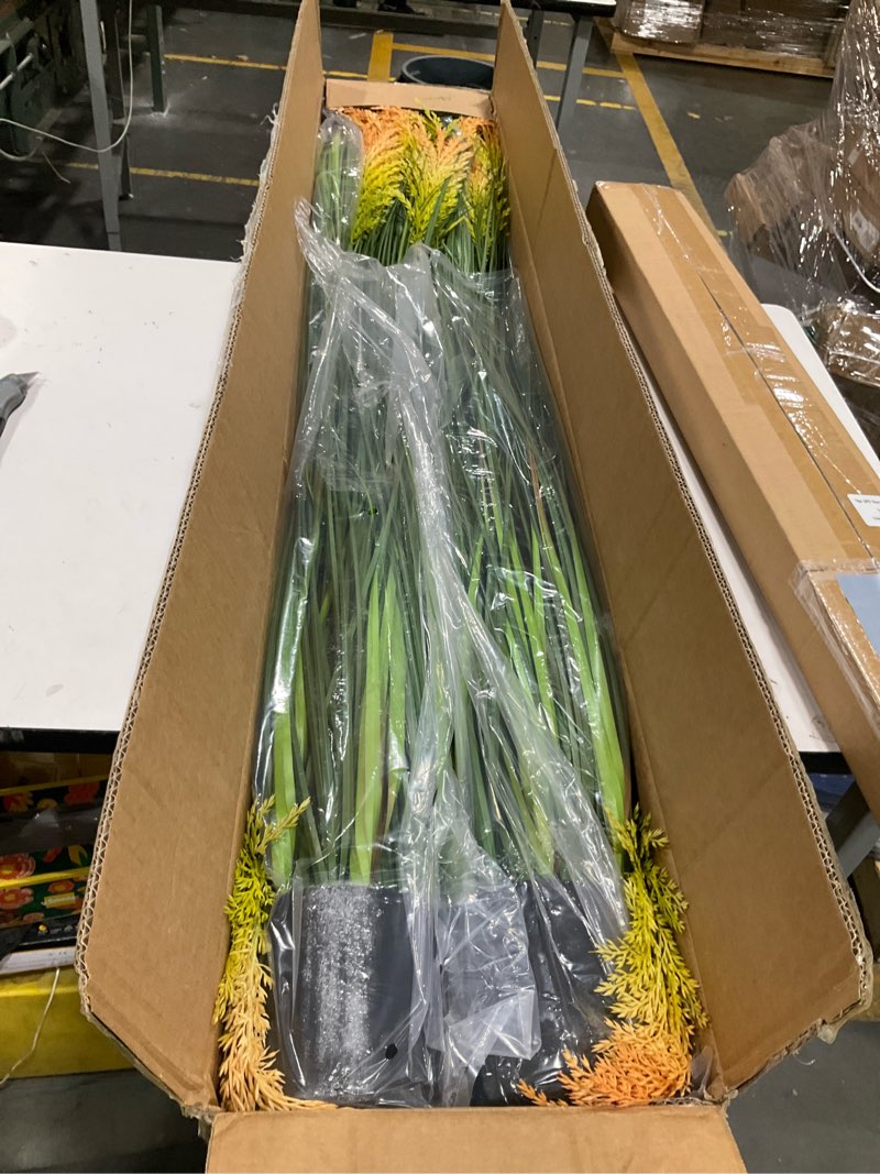 Condition photo showing Good Condition for thiccywoov 4 pack 5 ft tall artificial grass plant outdoor faux pampas grass potted ornamental plant uv resistant boho fake greenery shrubs for housewarming patio porch entryway balcony indoor decor 4 5 ft