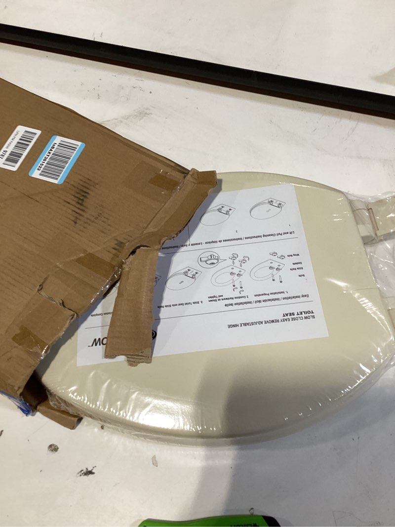 Condition photo showing Good Condition for HIGHCRAFT Premium Elongated Toilet Seat with Slow-Close Design & Adjustable Hinges - Molded Wood Toilet Seat - Fits Standard Elongated Toilets - Oval Seat in Bone/Beige Elongated Bone