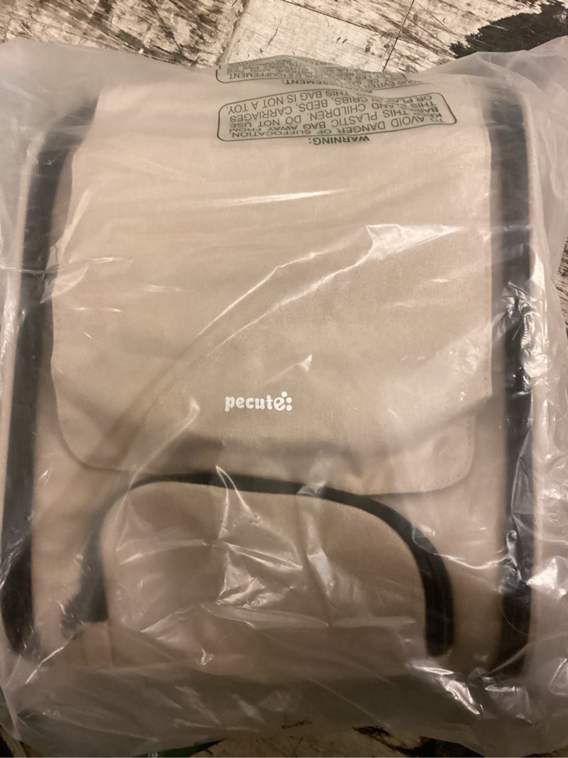 Condition photo showing As Is for pecute cat backpack carrier, large space cat bubble backpack, breathable cat carrier, shaded dog backpack carrier, ergonomic 3d design for travel, hiking, walk, suitable for shopping, car, vet, khaki khaki 12.6"l x 10.2"w x 16.5"h