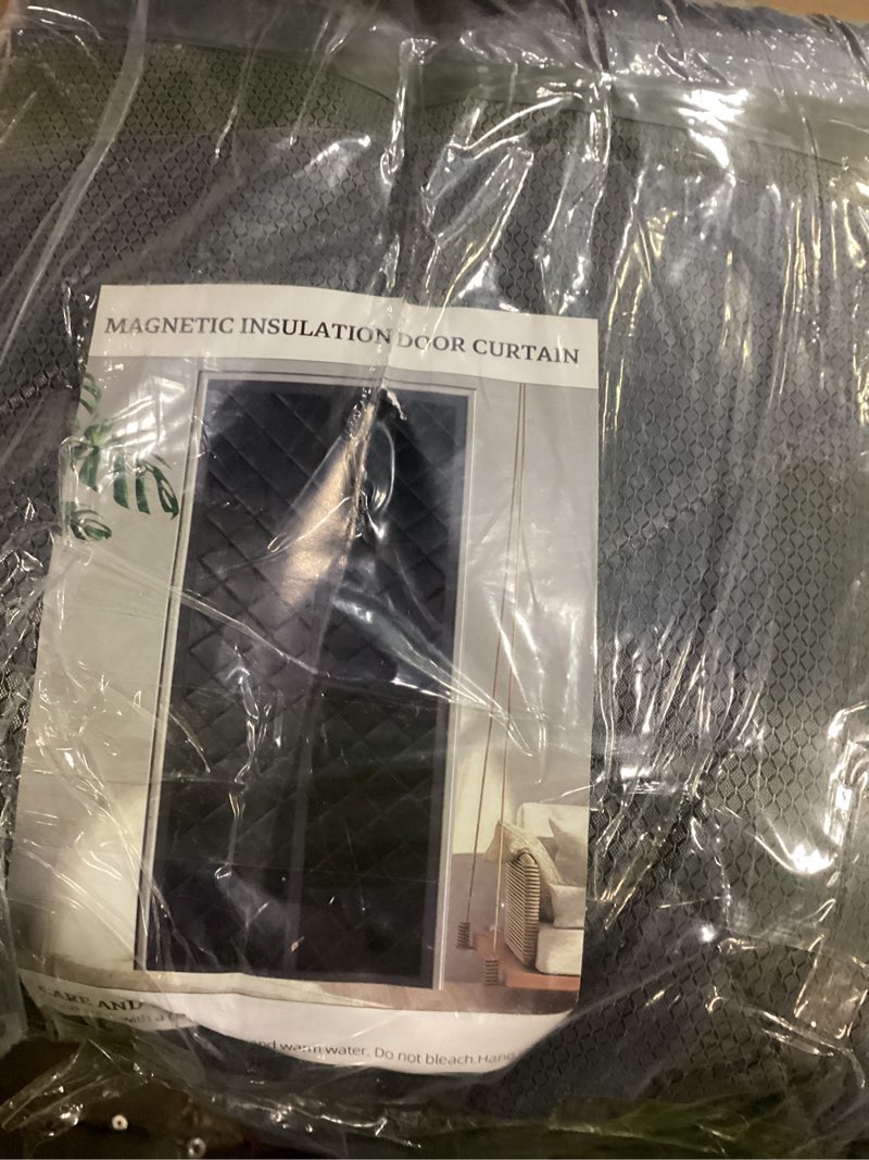 Condition photo showing Good Condition for Magnetic Thermal Insulated Door Curtain,Fits Door Size 72'' x 80'', Durable Oxford Cloth Thicken Cotton Fiber Fill, Temporary Doors Insulation Cover,Soundproof Weatherproof Doors Blanket Gray Fits Doors to 72'' x 80''