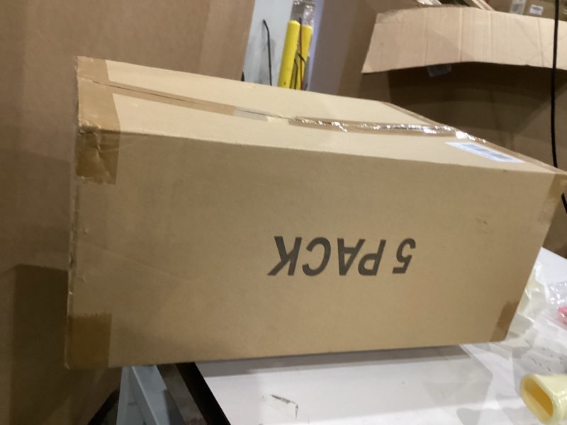 Condition photo showing New/Like New for SNSLXH 5 Pack Stackable Closet Storage Basket, Multifunctional & Foldable Closet Organizer for Bathroom Kitchen Laundry Room Wardrobe Storage, Space-Saving Clothes Storage Drawer Organizer, White White 5 Pack