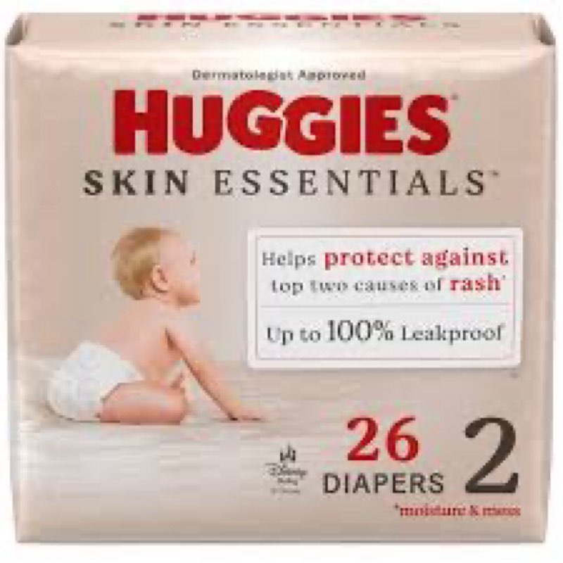 Huggies Skin Essentials Diapers 60 Pack 12-18lb Size 2