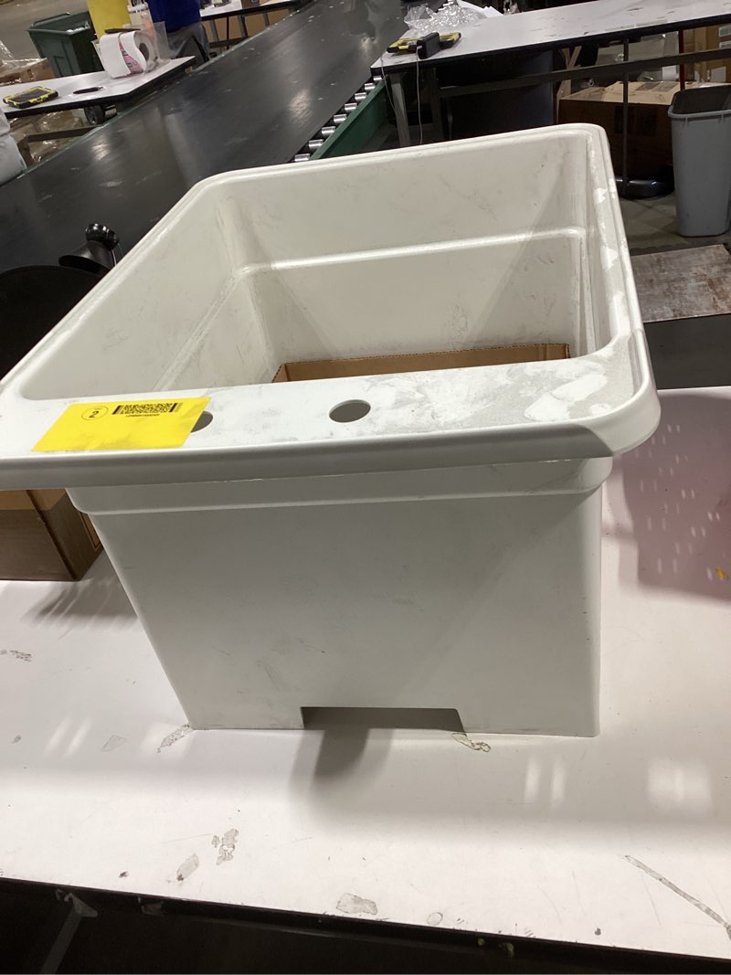 Condition photo showing Good Condition for drop-in utility sink, fiberglass white, bowl