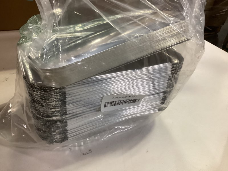 Condition photo showing Good Condition for CYEAH 50 Pcs Aluminum Pans with Lids, 8 x 6 Inch Small Foil Pans with Lids, 2.25 lb Capacity Aluminum Pans Disposable Baking Pans, Cookware Tin Pans for Baking, Cooking, Heating and Takeout