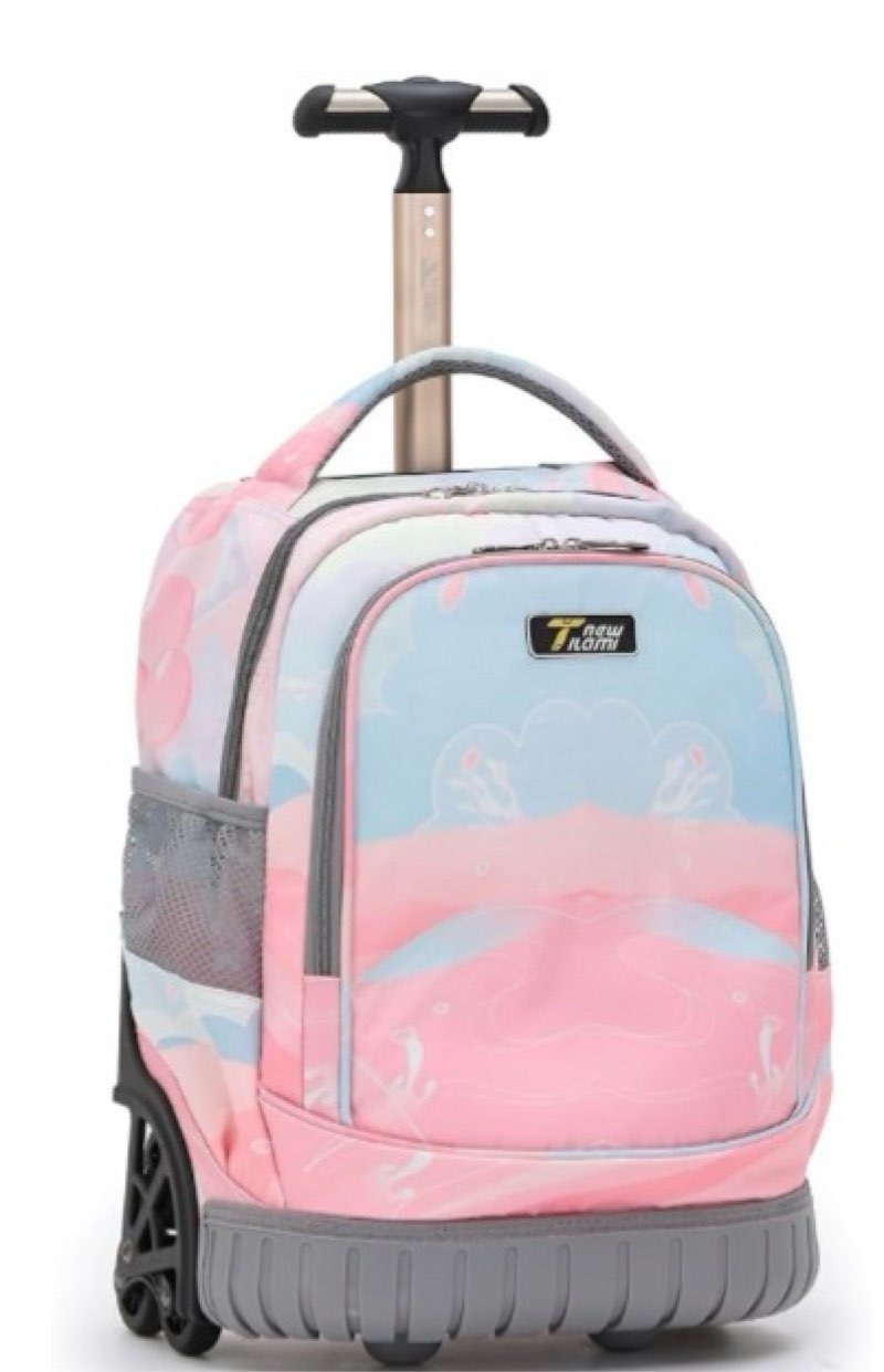 NEW TILAMI 16 Inches Rolling Backpack Boys Girls Wheeled Backpack School Travel Student Bag Kids Rol