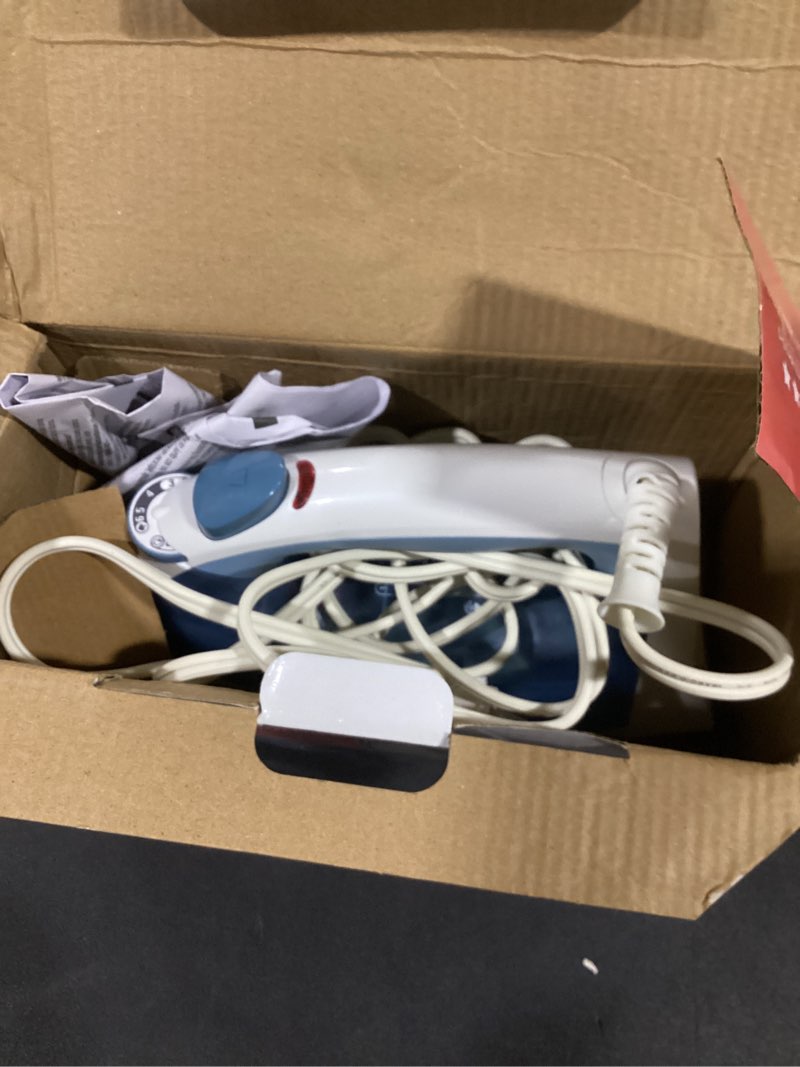 Condition photo showing As Is for BLACK+DECKER Easy Steam Compact Iron for Clothes, Automatic Shutoff, Nonstick Plate, Light Weight, 1200 Watts Standard Compact Iron