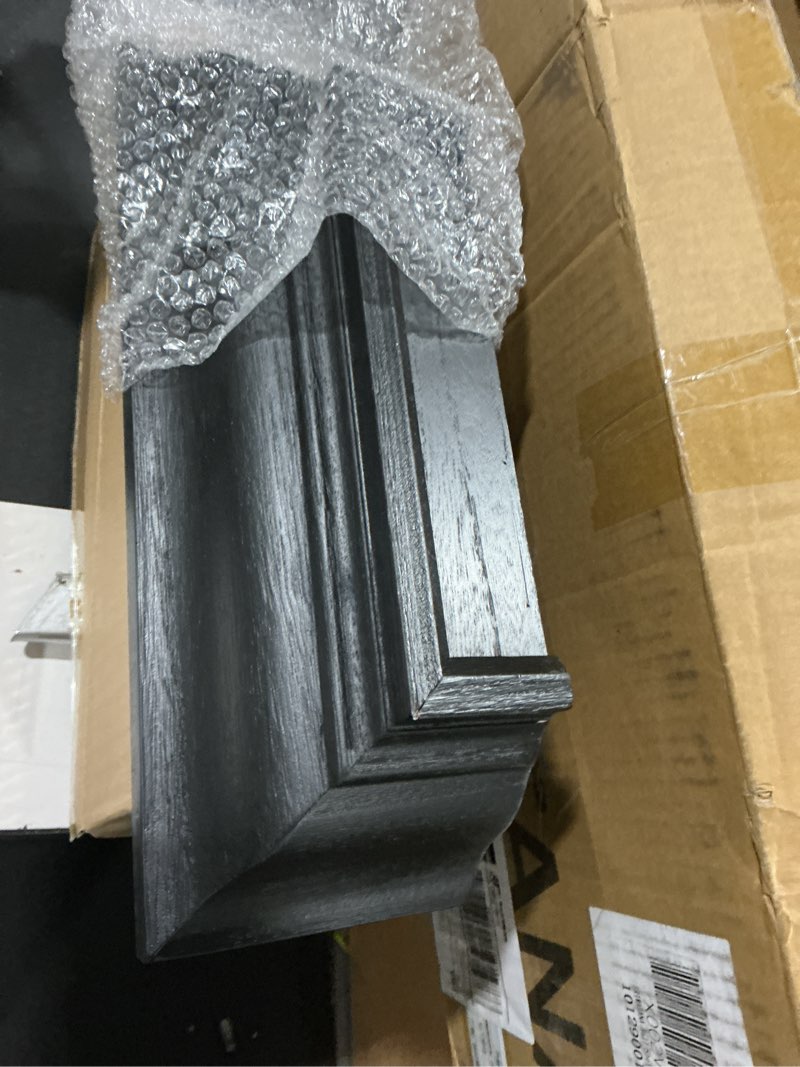 Condition photo showing Good Condition for SRIWATANA Black Floating Shelves, Solid Wood Storage Wall Shelves Set of 4 Display Ledge Shelves Decor for Bedroom, Living Room, Bathroom, Kitchen - Black