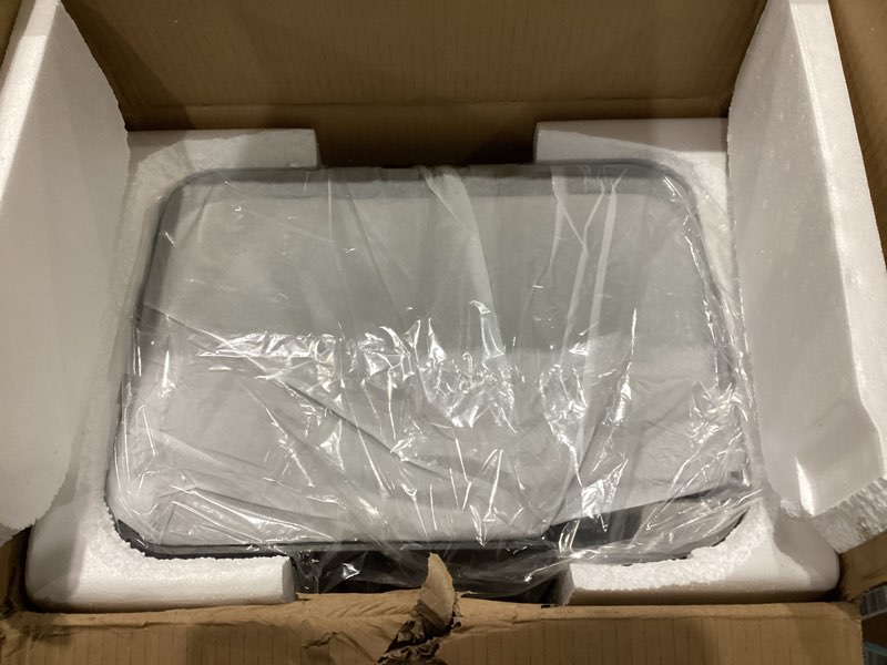 Condition photo showing Good Condition for 16 Gal Kitchen Trash Can, Dual Compartment Garbage Can with Compost Bin, Trash and Recycle Bin Combo with Inner Bucket and Odor Filter, Rectangular, Stainless Steel, Silver