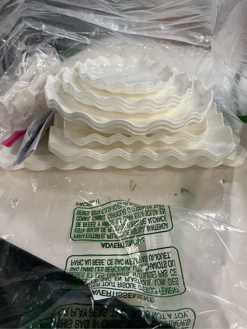 Condition photo showing Good Condition for 10 PCS Cupcake Stand Holder, Dessert Table Display Set, Treat Table Candy Cake Desert Tiered Tray, 3 Tier Serving Trays for Tea Party, Wedding Baby Shower Bridal Shower Decorations White