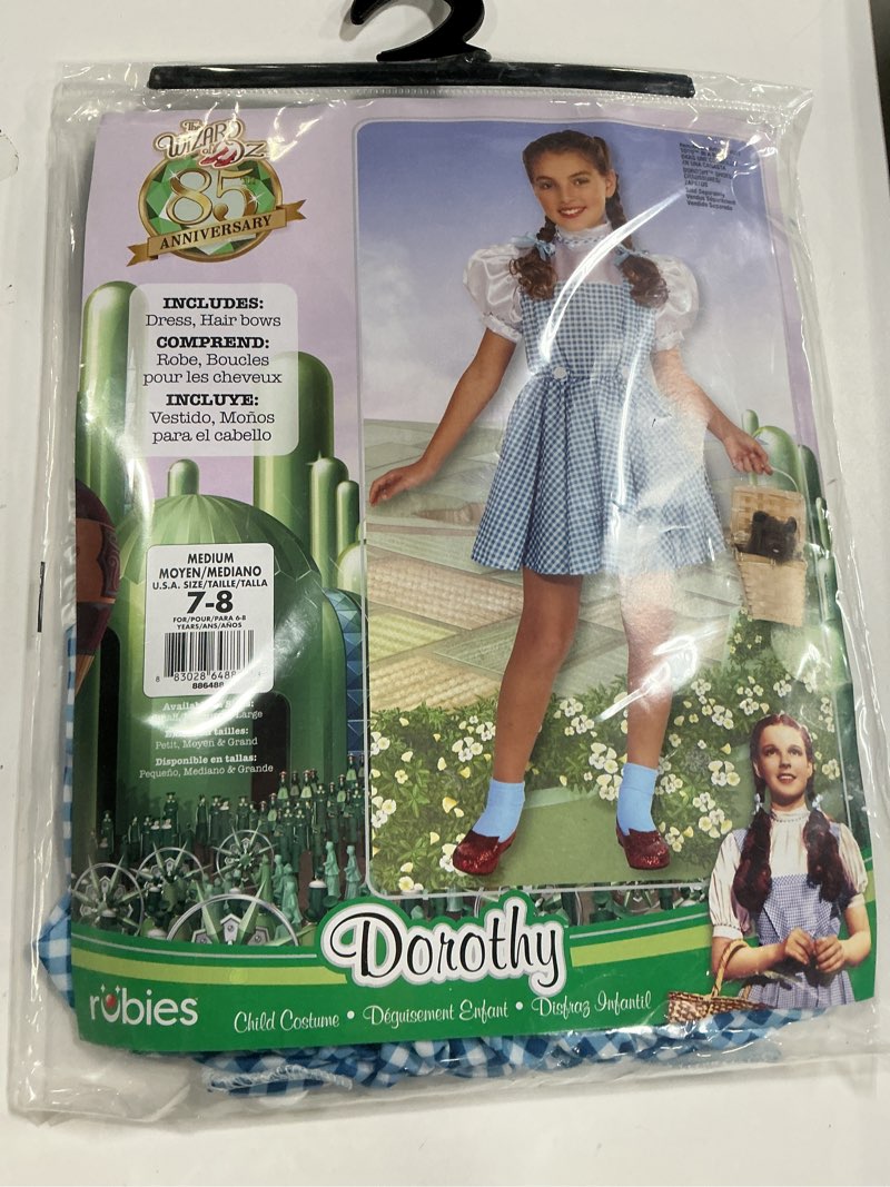 Condition photo showing New/Like New for Wizard of Oz Halloween Sensations Dorothy Costume (75th Anniversary Edition) Medium One Color Standard Packaging