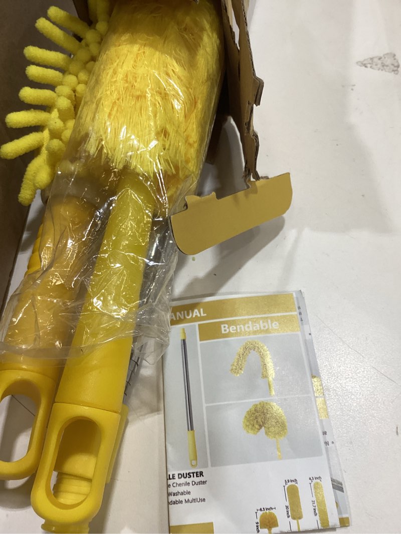 Condition photo showing Good Condition for 17FT Extendable Duster with 2-9 ft Extension Pole for High Ceilings, Newliton Cobweb Duster for Ceiling Fans Hard-to-Reach Areas, Long Handle Microfiber Dusting Tool for Home Cleaning