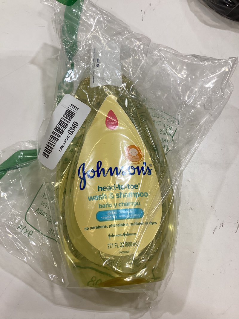 Condition photo showing New/Like New for johnson's baby head-to-toe 2 in 1 tear free wash & shampoo with aloe vera and vitamin b5, safe and gentle for newborns and delicate skin, hypoallergenic and ph balanced, 27.1 fl oz gentle scent 27.1 fl oz (pack of 1)