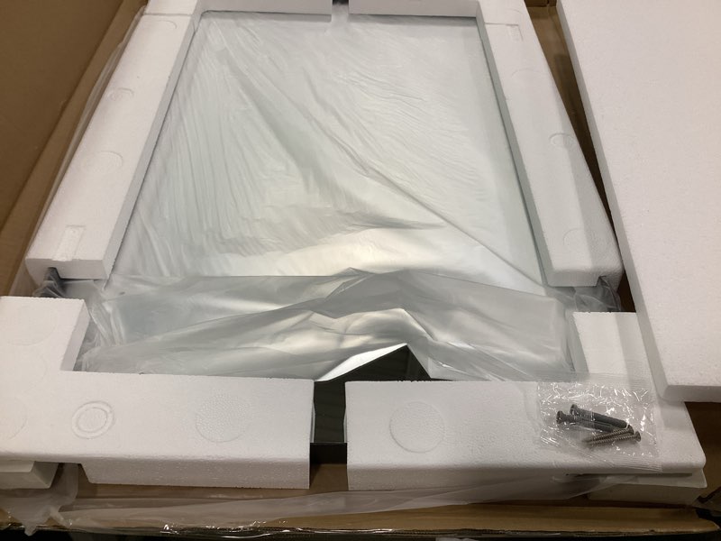 Condition photo showing New/Like New for LOAAO Black Bathroom Mirror 20"X30" for Wall, Rectangle Bathroom Vanity Mirror, Hangs Vertically or Horizontally, Easy to Install, Modern Design Matte Blak 20"L x 30"W