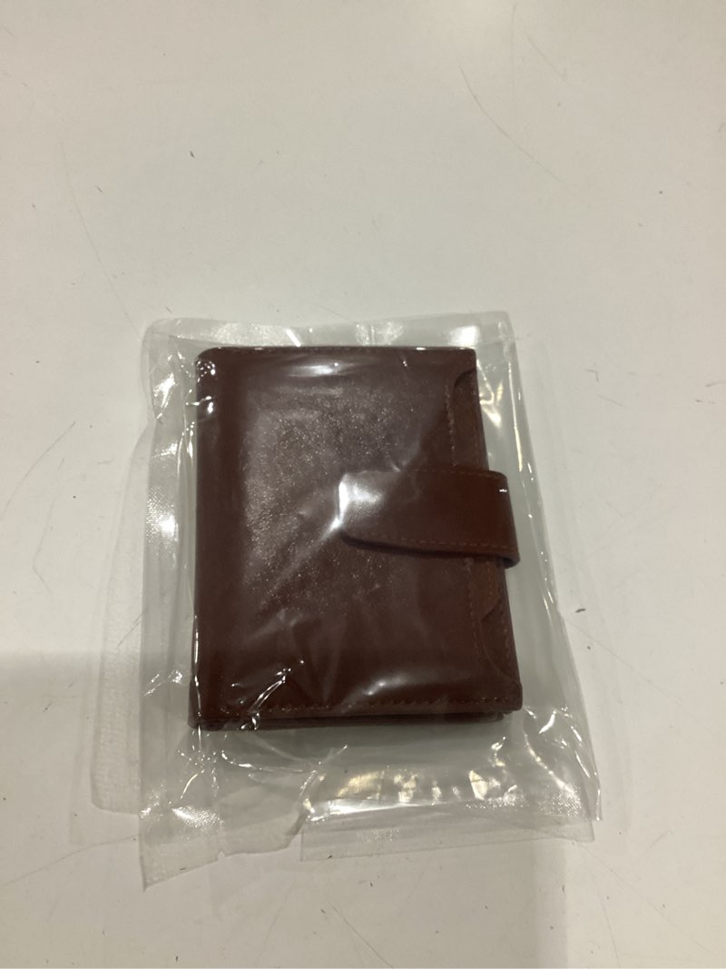 Condition photo showing New/Like New for small wallet women rfid blocking genuine leather bifold compact card holder wallet for women with zipper coin pocket 4 id window dark coffee