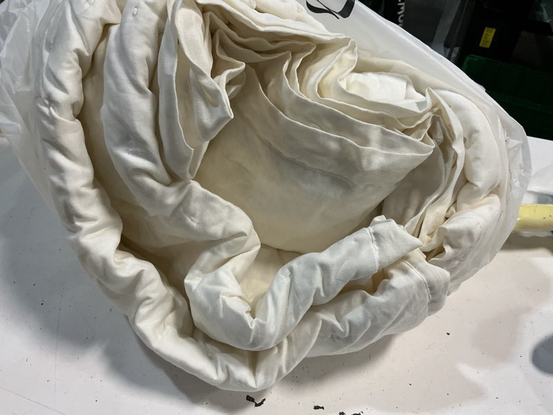 Condition photo showing As Is for quince european linen dream quilt, full/queen, ivory